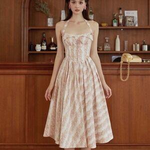 NWT Lacemade Tuscany Rose Corset Dress L Victorian Cottage Coquette Bridgerton